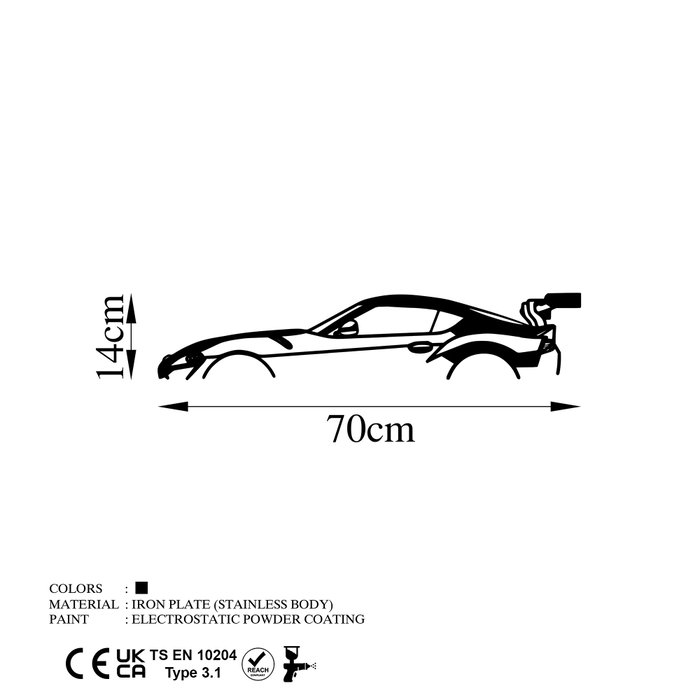 Wallity Dodge Viper Silhouette Escultura de Pared Metal Negro
